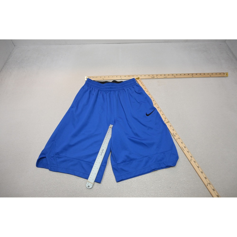 Nike Basketball Shorts Men Medium Blue Dri-FIT Mesh Athletic Pockets Excellent